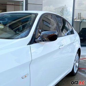 BMW 3 Series E91 Mirror Cover - Omac - Bat Model ABS - Gloss Piano Black - '09-'12